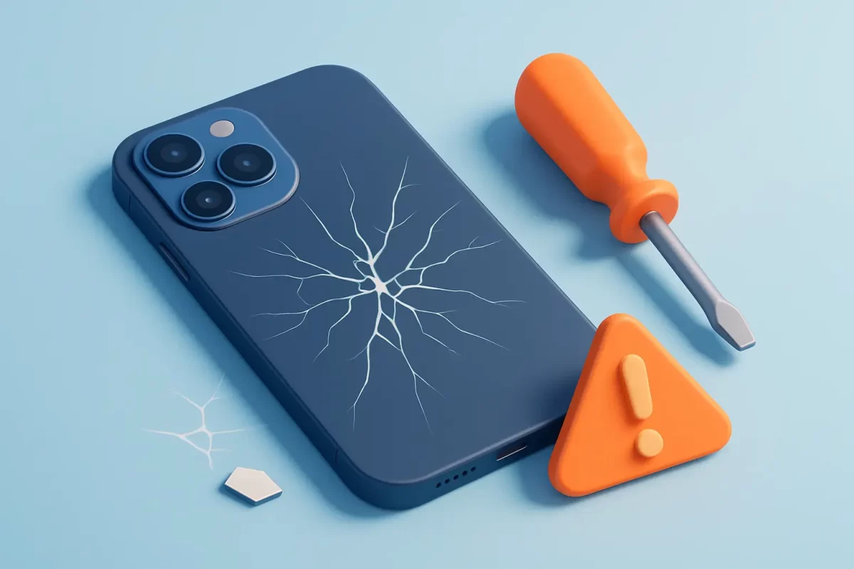Vitre arrière iPhone cassée: réparer sans piège