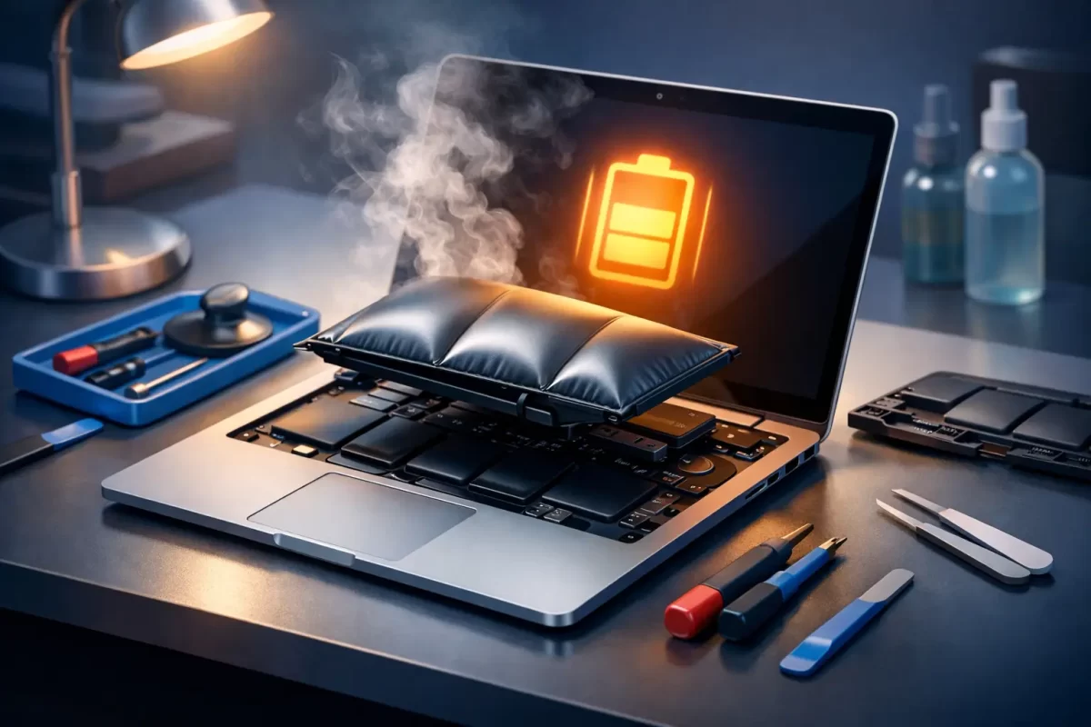 Réparation MacBook batterie gonflée - que faire ?