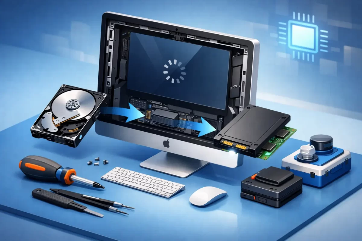 Réparation iMac disque dur lent, remplacement SSD