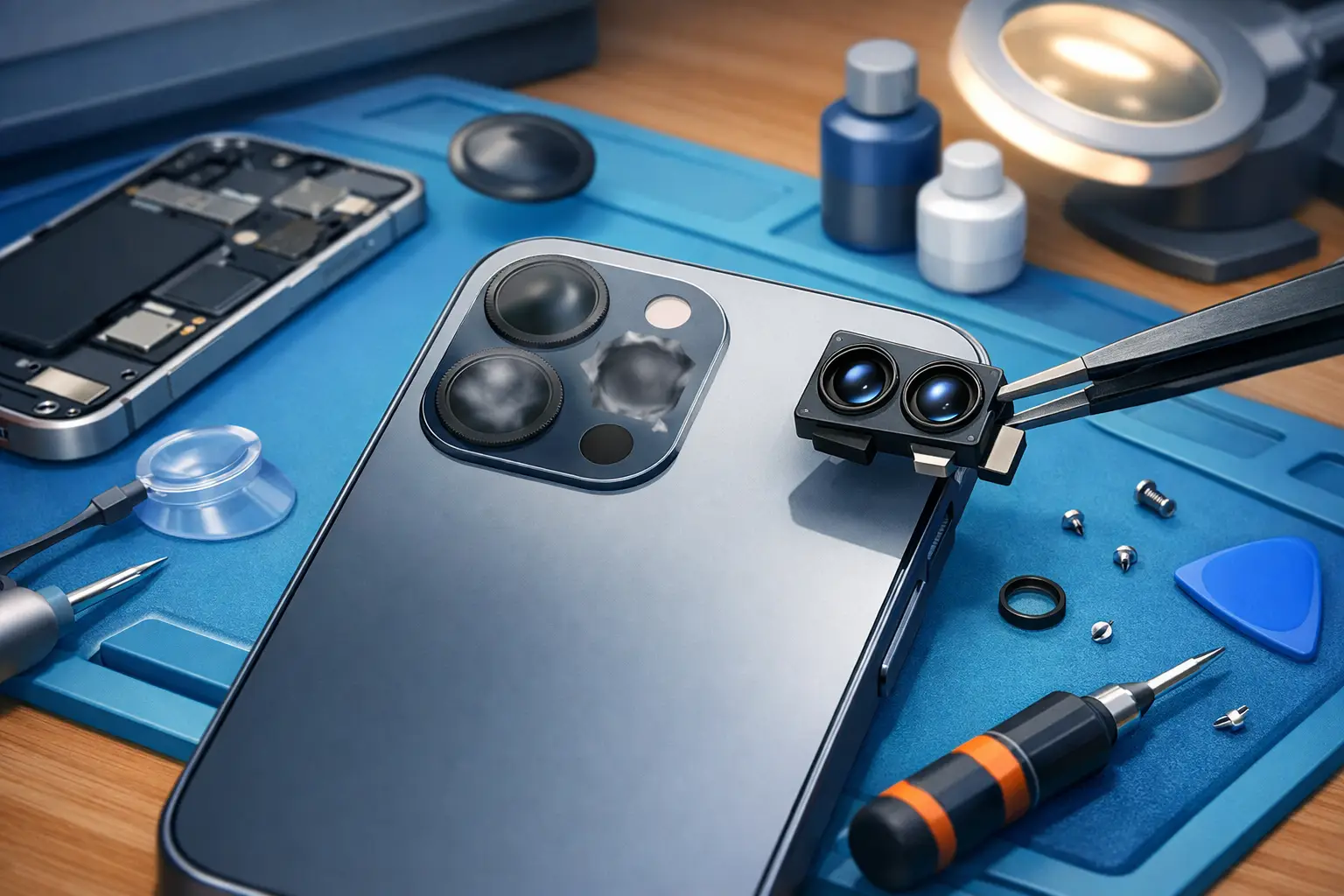Réparation iPhone caméra floue et remplacement