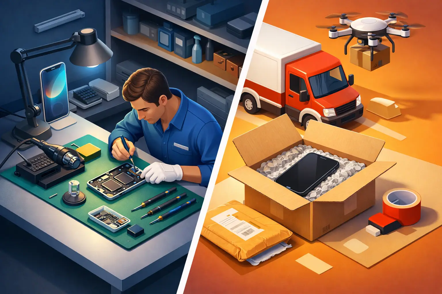 Réparation iPhone atelier vs envoi : que choisir ?